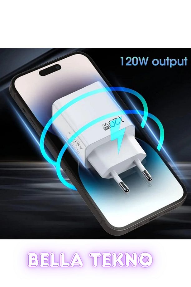 Type-c 120w (WATT) Turbo Şarj Aleti Cihazı Adaptörü Kablo (SET) - 2