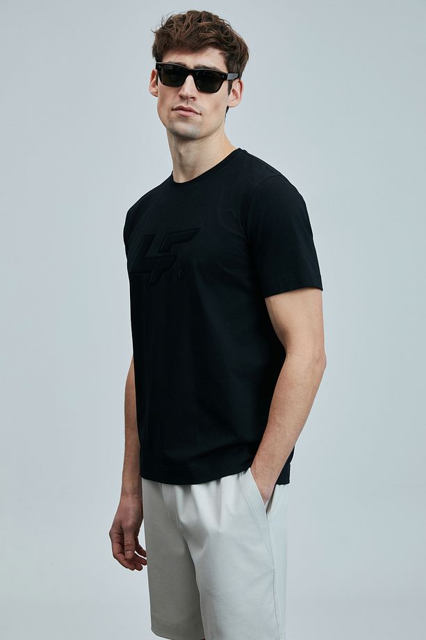 LUFİAN Onıx Modern Grafik T- Shirt Siyah - 3