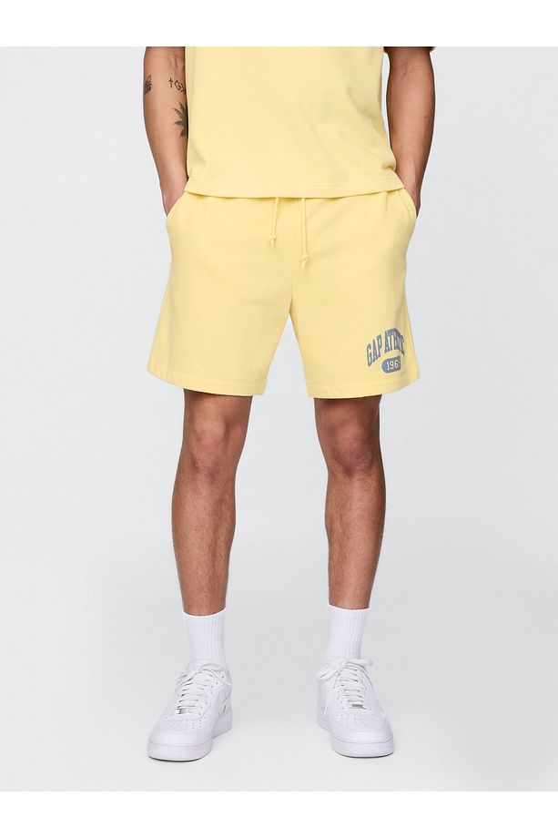 Erkek Sarı VintageSoft Athletic Gap Logo Easy Şort - 6