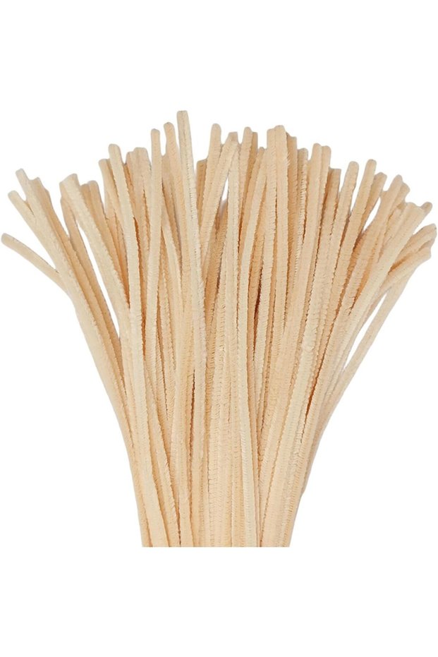 Cream Colored Chenille, 25 Piece Educational Chenille Set, Feathered Wire, 30 Cm, Plush Wire