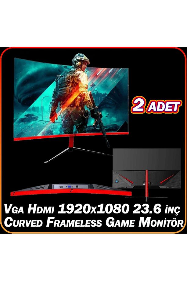 Dual i5-2300 3.10GHz 16GB RAM 256GB SSD 4GB DDR5 R7 EKRAN KARTI 24" Çift Curved Gaming PC - 4