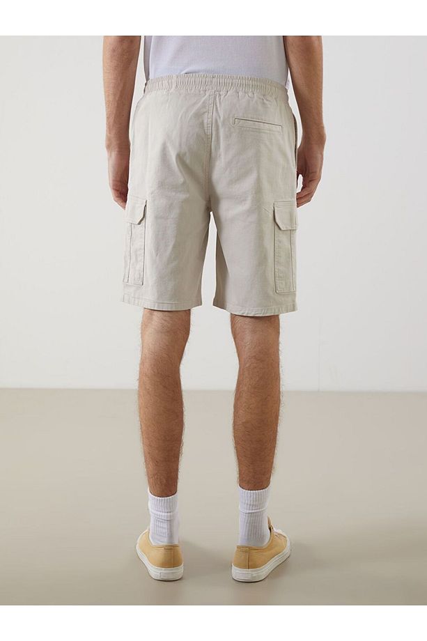 XSIDE Standart Kalıp Gabardin Erkek Kargo Şort - 4