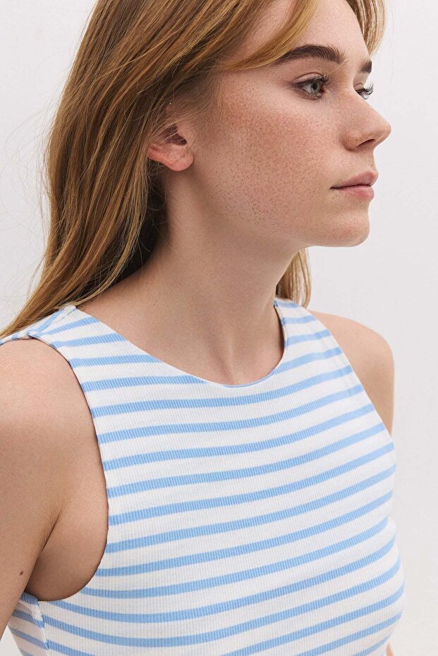 Gestreiftes Basic-T-Shirt mit Trägern - 5