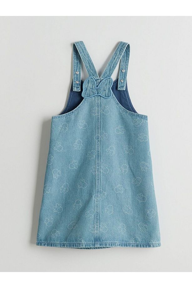 LCW Kids Minnie Mouse Nakışlı Kız Çocuk Jean Elbise - 3