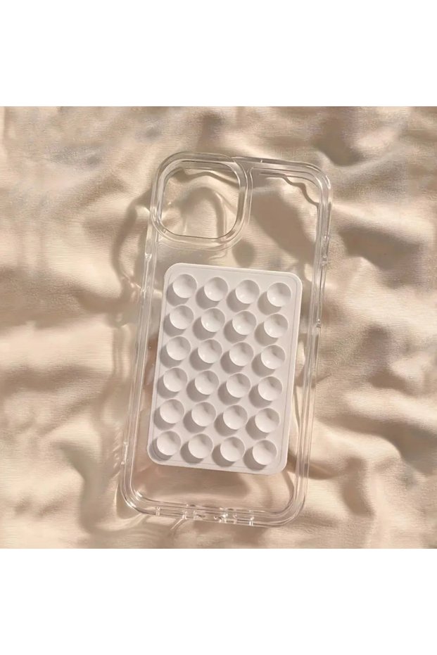 For iPhone 15 Pro Max Transparent Non-Yellowing Back Set with Soft Sides Suction Cup Protective Case