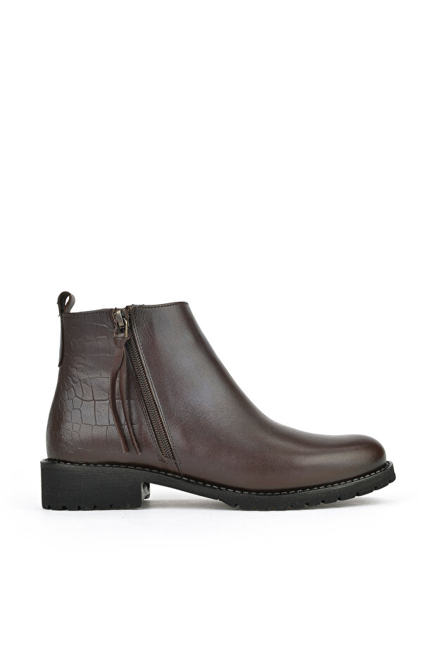 , Women's Genuine Leather Boots 15319Z6103 Brown