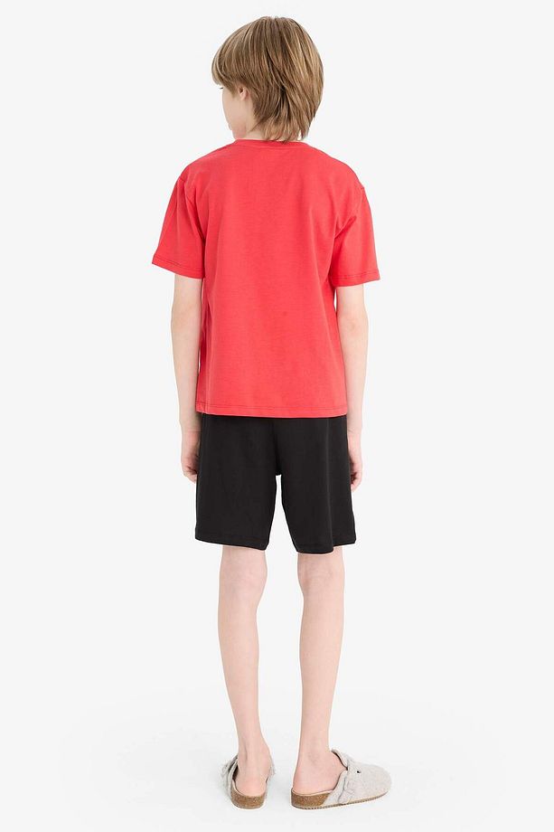Erkek Çocuk Pijama Takımı Kısa Kollu Üst Esnek Belli Şort F1734a825hs - 6