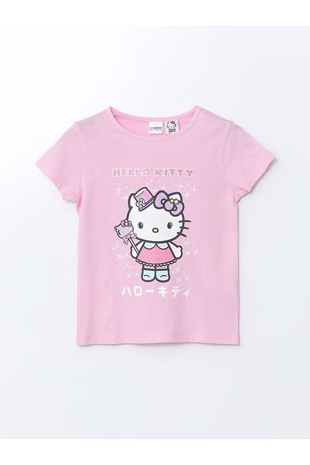 LCW Kids Hello Kitty Baskılı Kız Çocuk Şortlu Pijama Takım - 2