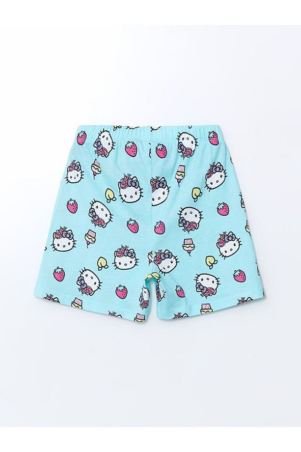 LCW Kids Hello Kitty Baskılı Kız Çocuk Şortlu Pijama Takım - 5