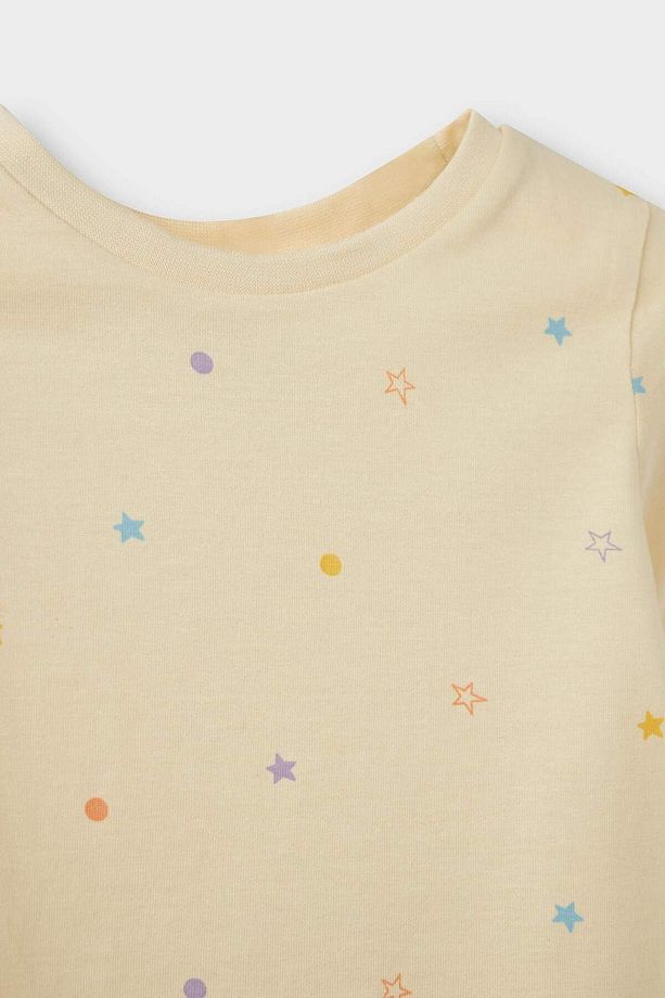 Kız Bebek 4'lü Pijama Takımı Yıldız Desenli Kısa Kollu Penye Üst Beli Lastikli Şort E1555a525hs - 8