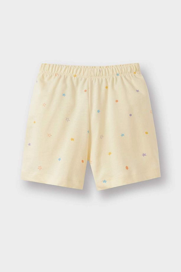 Kız Bebek 4'lü Pijama Takımı Yıldız Desenli Kısa Kollu Penye Üst Beli Lastikli Şort E1555a525hs - 7