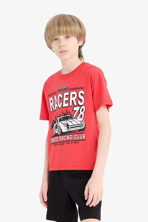 Erkek Çocuk Pijama Takımı Kısa Kollu Üst Esnek Belli Şort F1734a825hs - 3