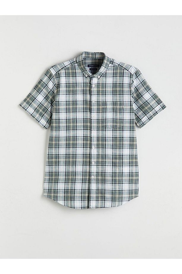LCWAIKIKI Classic Regular Fit Kısa Kollu Ekose Erkek Gömlek - 5