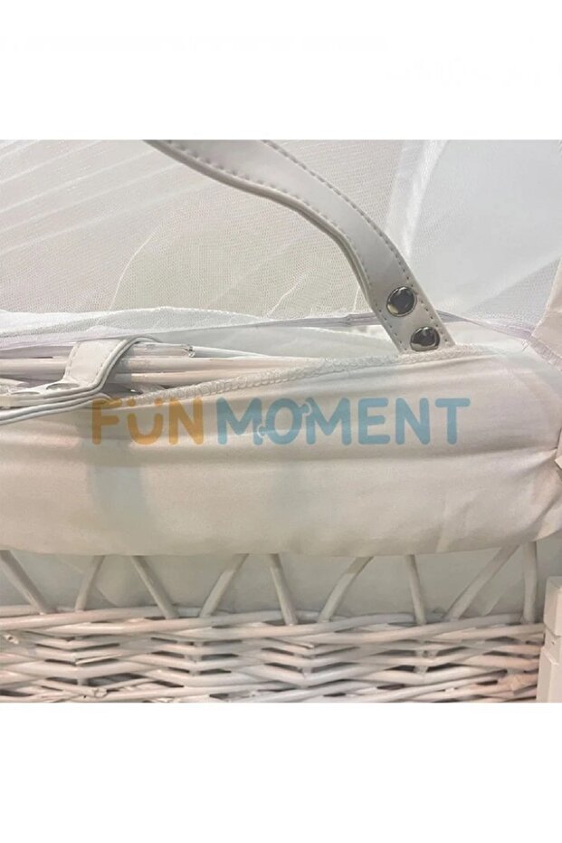 مهد مواليد (سلة موسى) لون ابيض + قاعدة - 5
