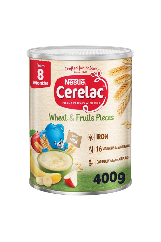 Nestle Cerelac Infant Cereals With Iron + Wheat & Fruit Pieces From 8 Months 400 g