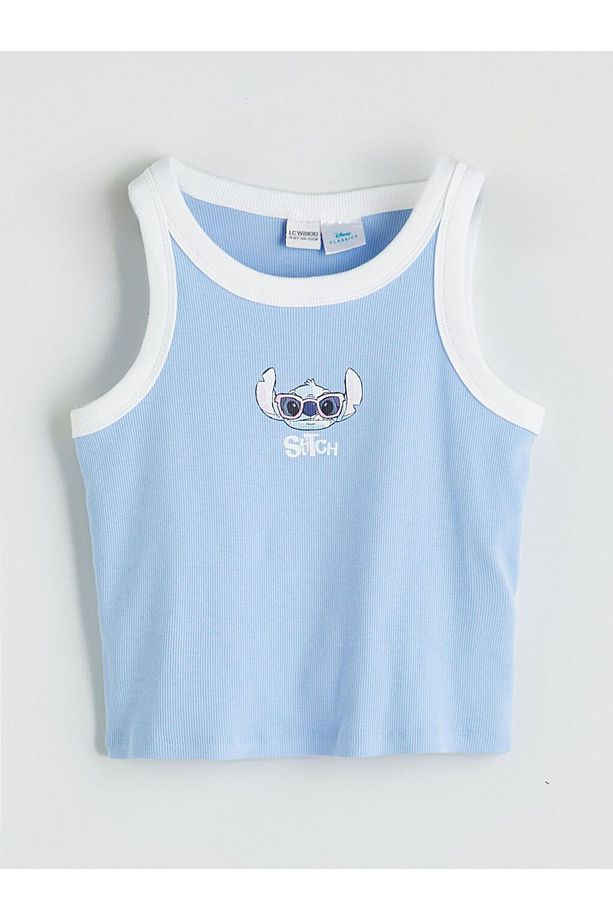 LCW Kids Bisiklet Yaka Stitch Baskılı Kız Çocuk Crop Atlet - 1
