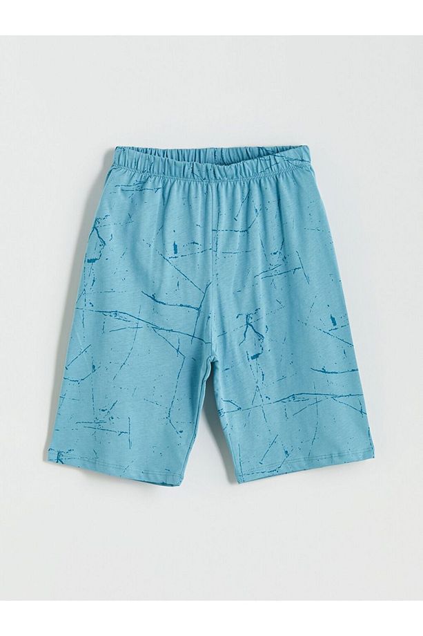 LCW Kids Bisiklet Yaka Erkek Çocuk Şortlu Pijama Takımı - 5