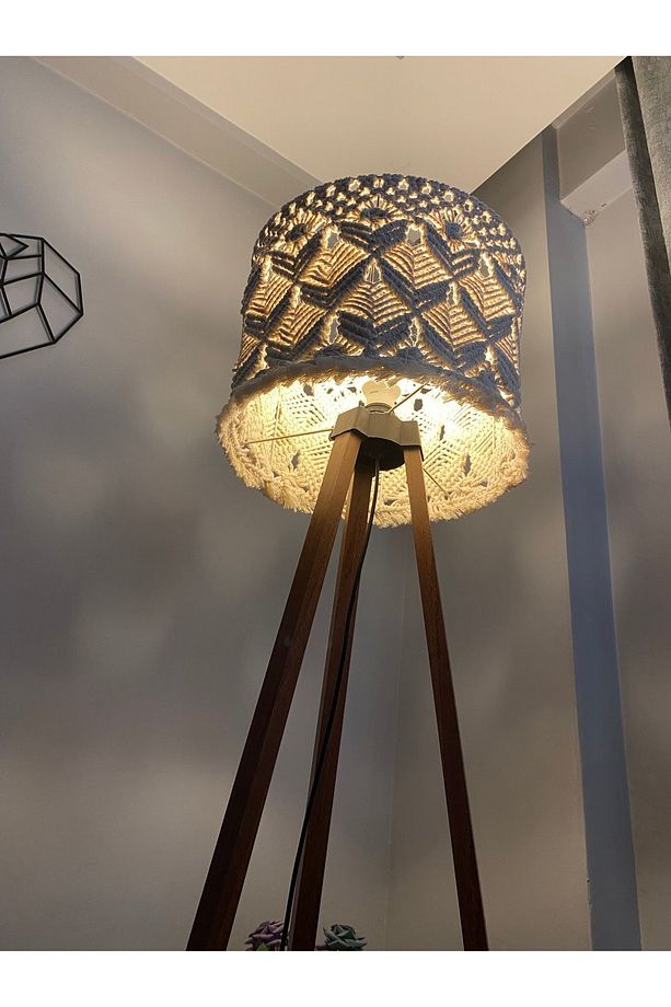 El Yapımı Makrome Tripod / Ayaklı Lambader ( Ayaklar Dahil) - 2