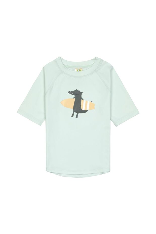 Crocodile Uv Protection Short Sleeve Swimsuit T-Shirt Sea Foam