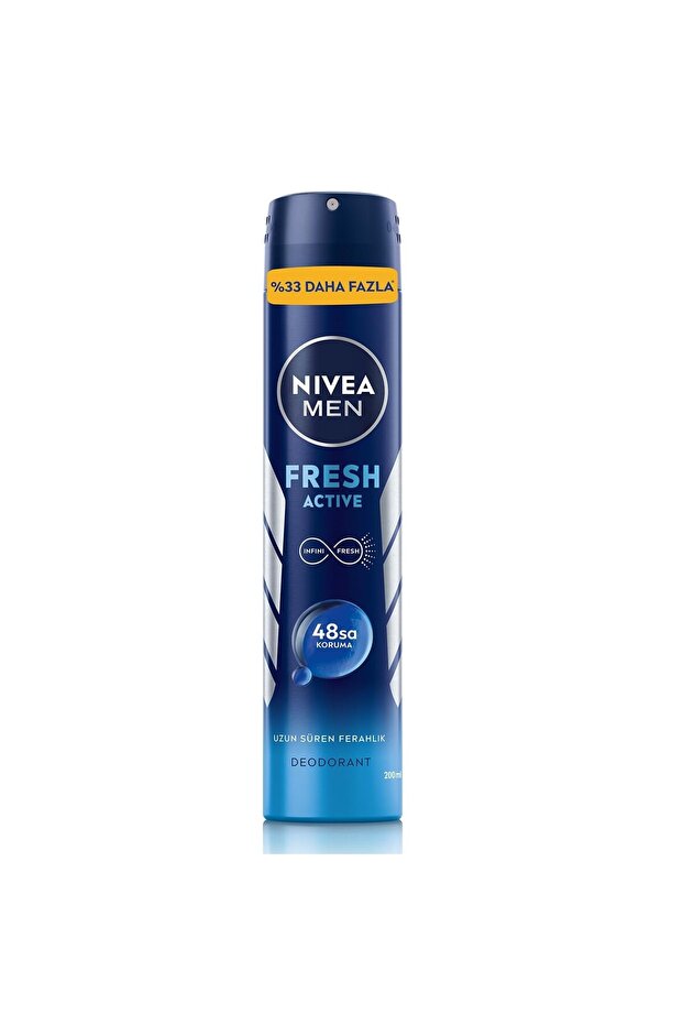 Men Erkek Sprey Deodorant Fresh Active 200 ml - 1