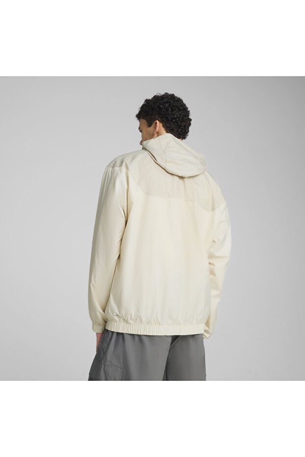 Essentials Regular Чоловіча бежева куртка з капюшоном - 5