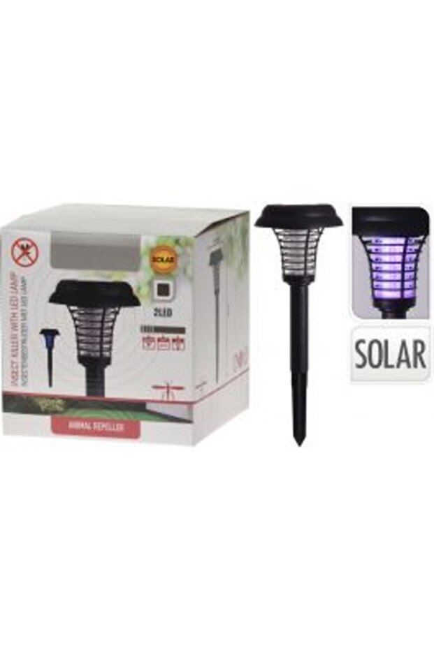 Insect Repellent Device with Dual Functionality, Solar LED Lamp, 2 LEDs, Rechargeable Battery 1.2v, - 1