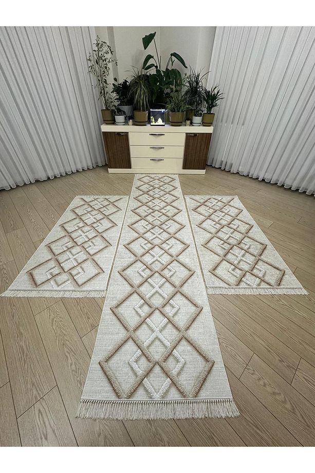 Yatak Odası Halısı Seti 3 'lü Yatak Odası Halı Takımı 2 Adet 80x150 1 Adet 80x300 Halı Seti Yolluk - 2