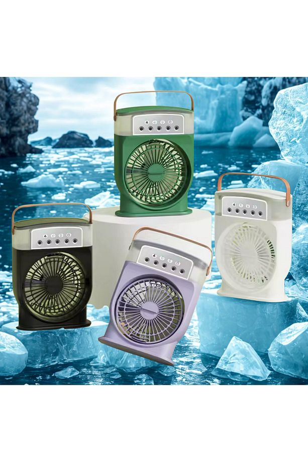 Vanilatör Şarjlı 600 ml Su Hazneli Taşınabilir Masaüstü Vantilatör - Güçlü Fan ve 2000 mAh Pil - 5