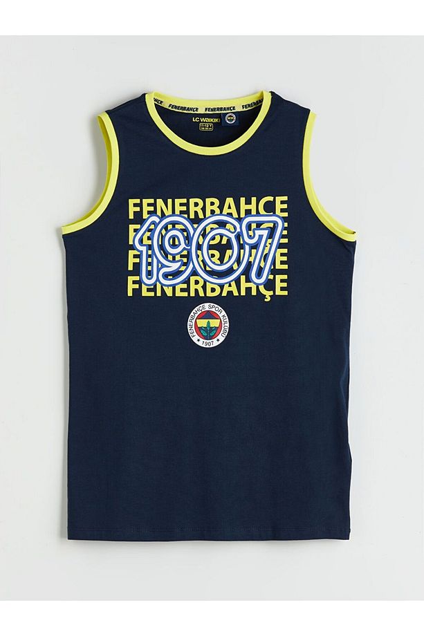 LCW Kids Bisiklet Yaka Fenerbahçe Baskılı Erkek Çocuk Şortlu Pijama Takımı - 2