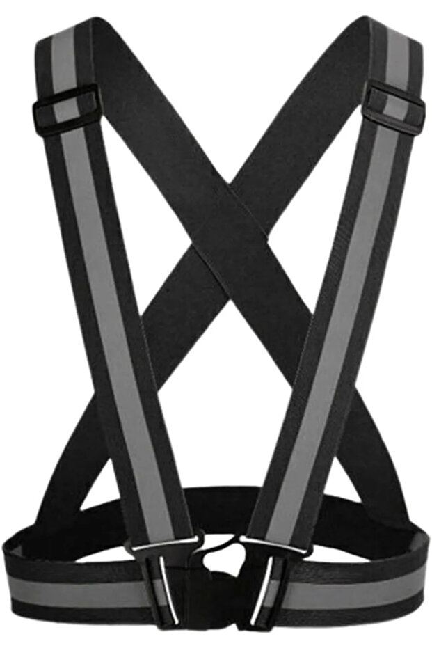 Reflective Vest Black - Motorcycle, Bicycle and Scooter Night Vision (Compliant with New Laws)