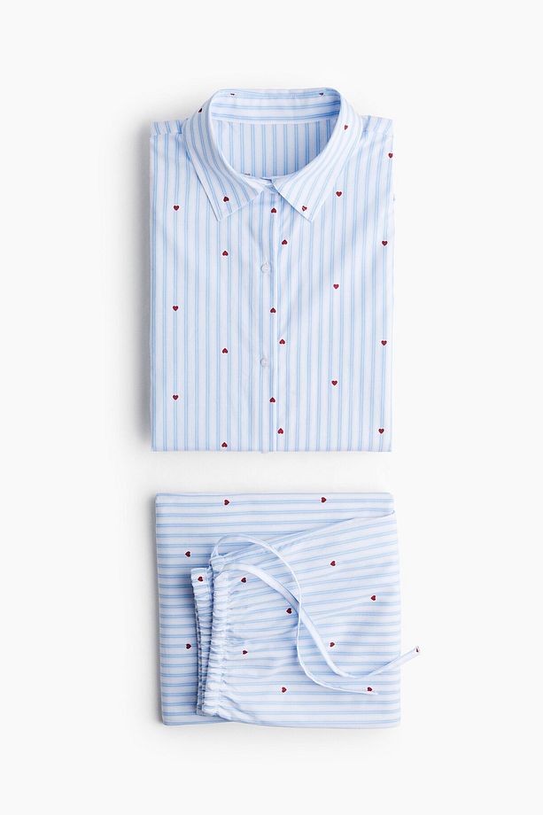 Pamuklu Poplin Pijama Takımı - 6