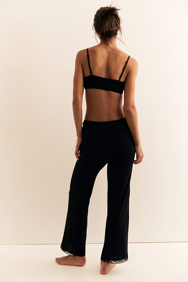 Delik Desenli Pijama Altı - 5