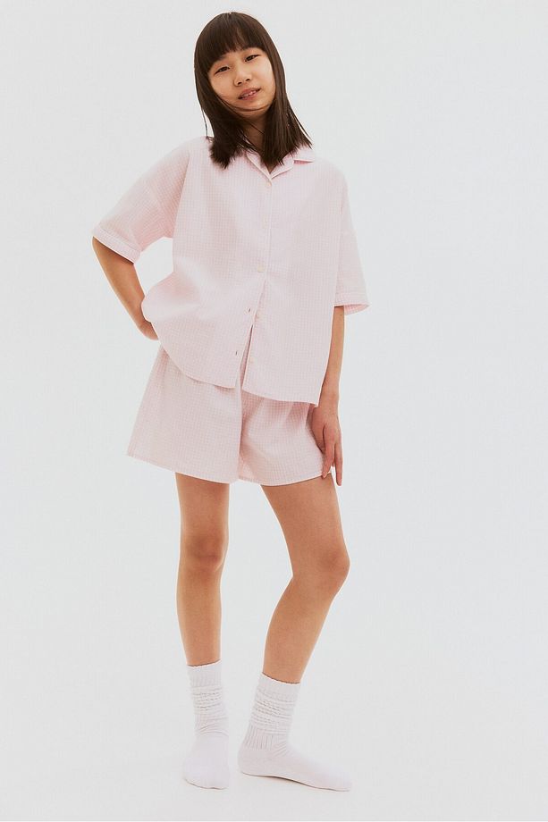 Pamuklu Poplin Pijama Takımı - 1
