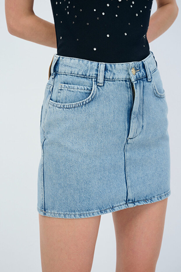 Mini Denim Etek - 4