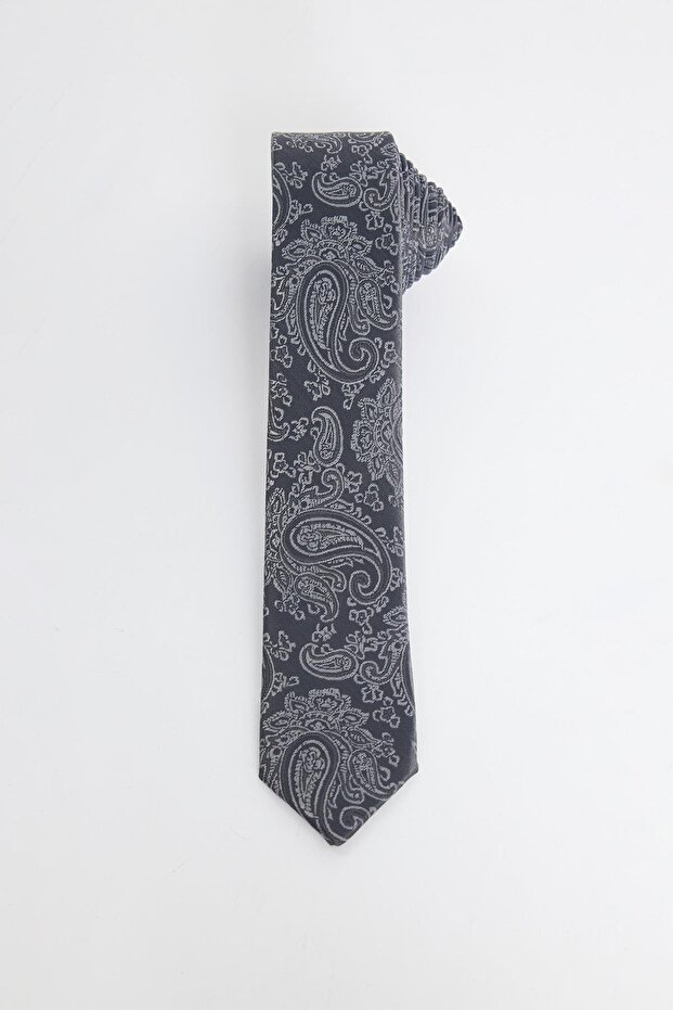 Dark Gray Men's Tie with Fine Pattern