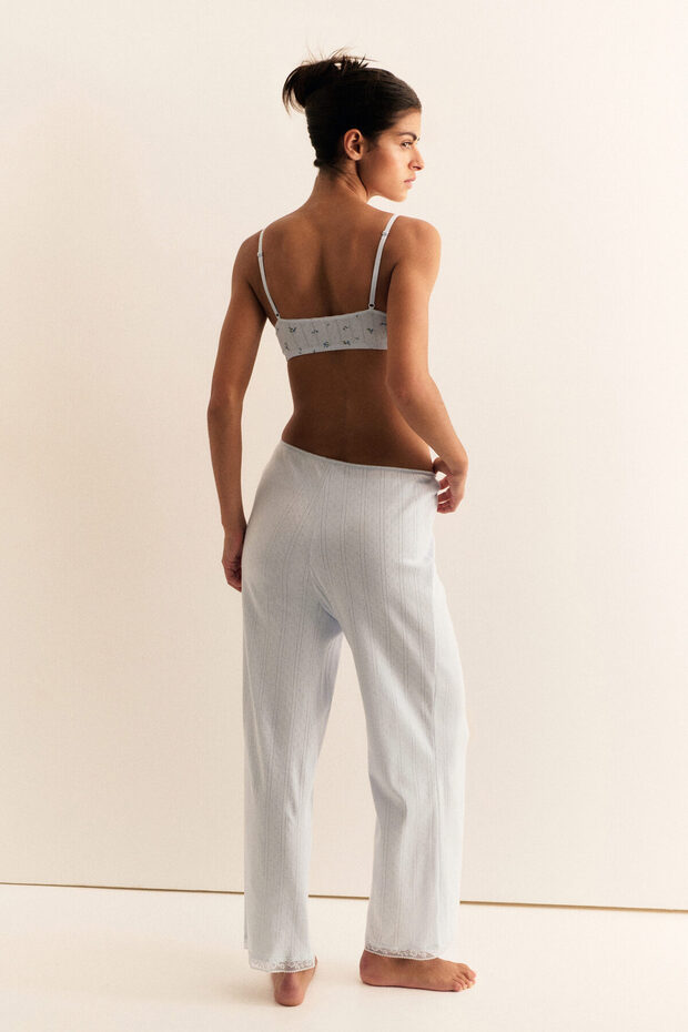 Delik Desenli Pijama Altı - 5
