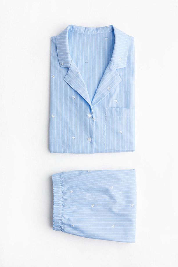 Gömlek ve Şortlu Pijama Takımı - 7