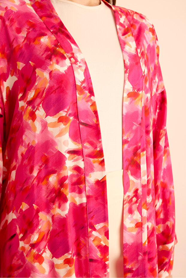 Desenli Viscon Kimono - 6