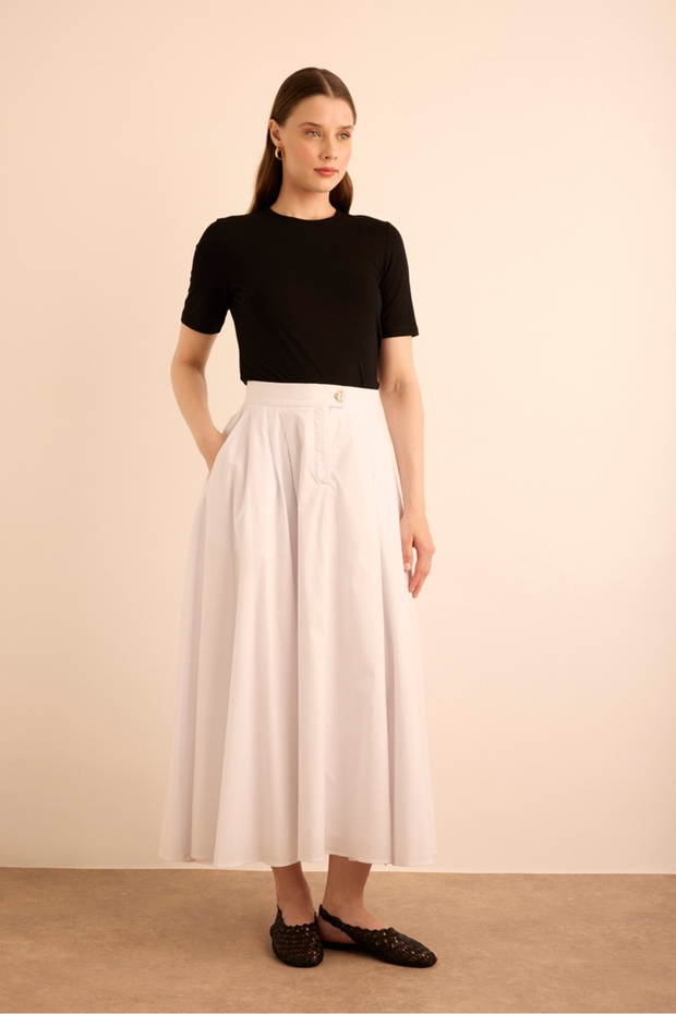 Cotton Evaze Etek - 1