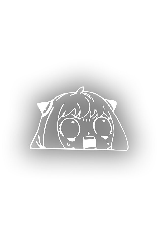 Anime Car Sticker 17X17 cm White