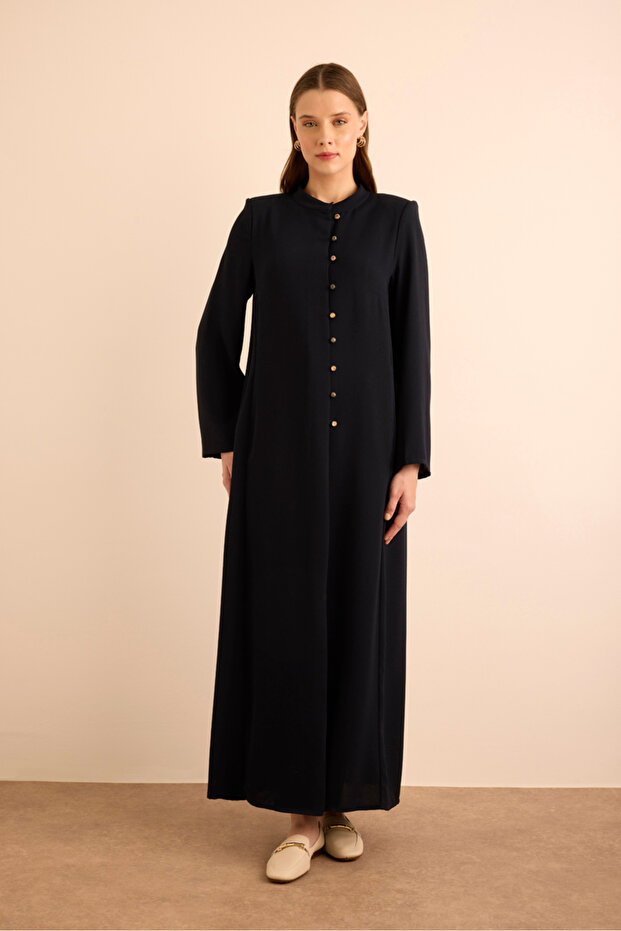 Brit Düğme Detaylı Ferace - 3