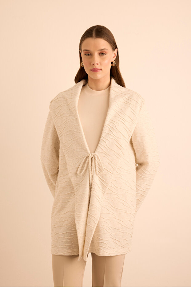 Özel Dokulu Örme Hırka - 3