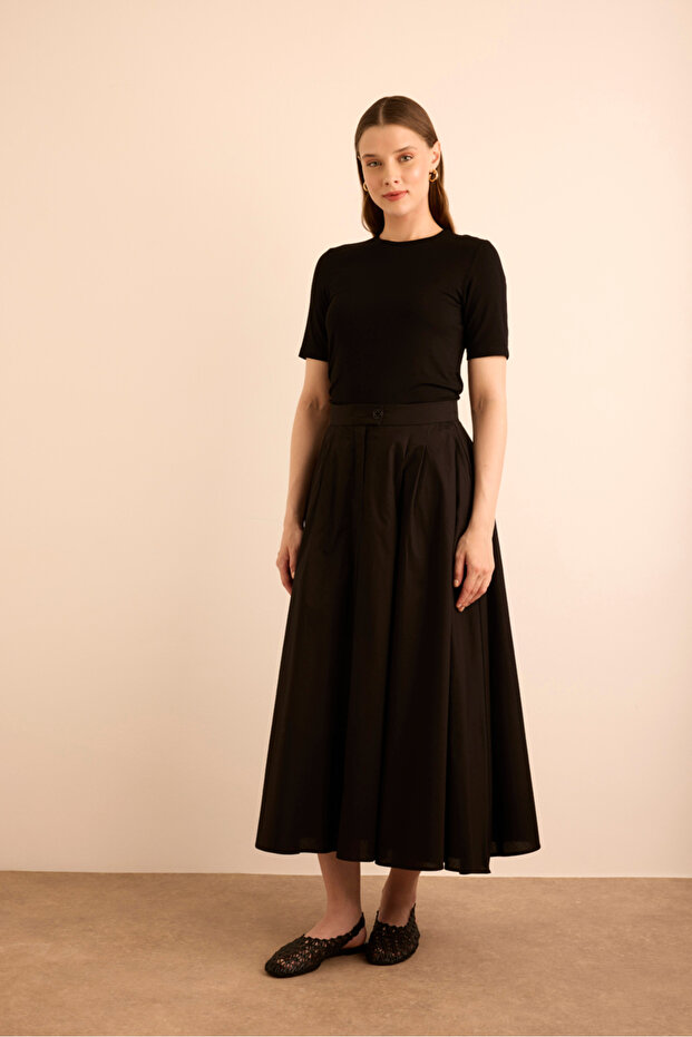 Cotton Evaze Etek - 1