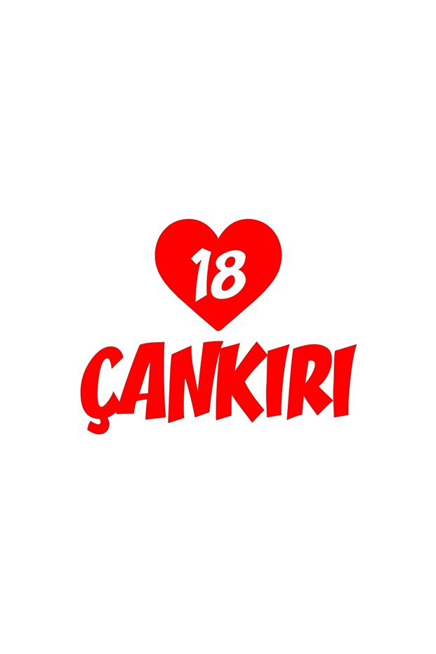 Heart 18 Çankırı Car Sticker 17X17 cm Red