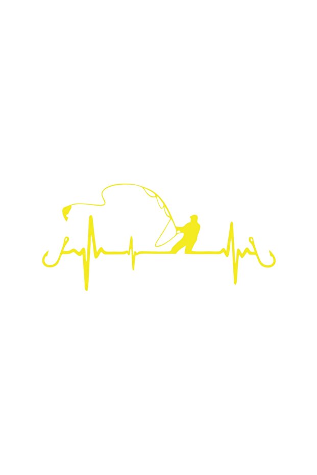 Fishing Car Sticker 17X17 cm Yellow