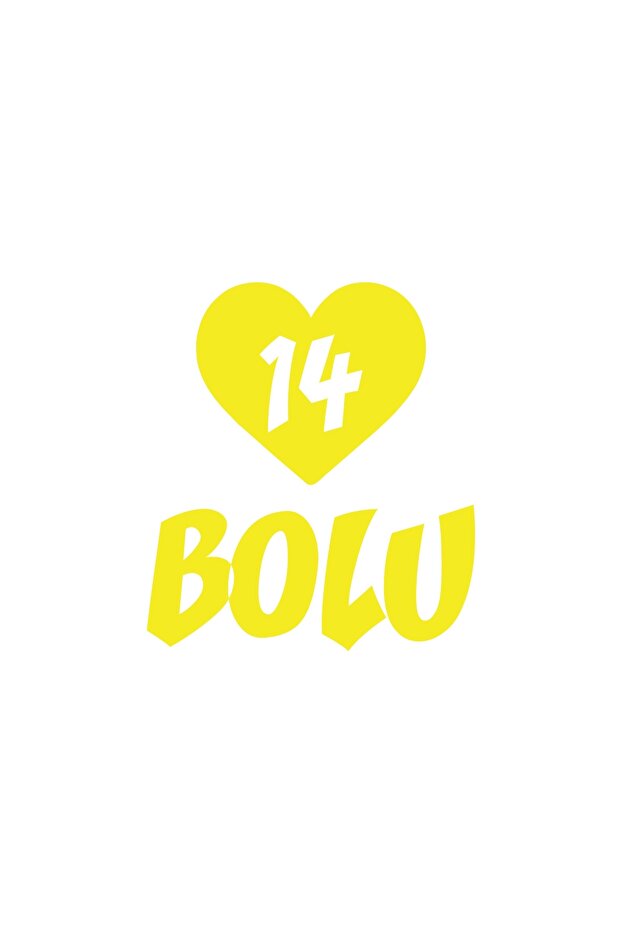 Heart 14 Bolu Car Sticker 17X17 cm Yellow