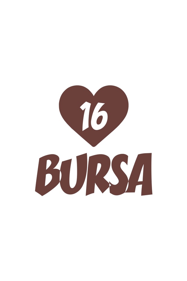 Heart 16 Bursa Car Sticker 17X17 cm Brown