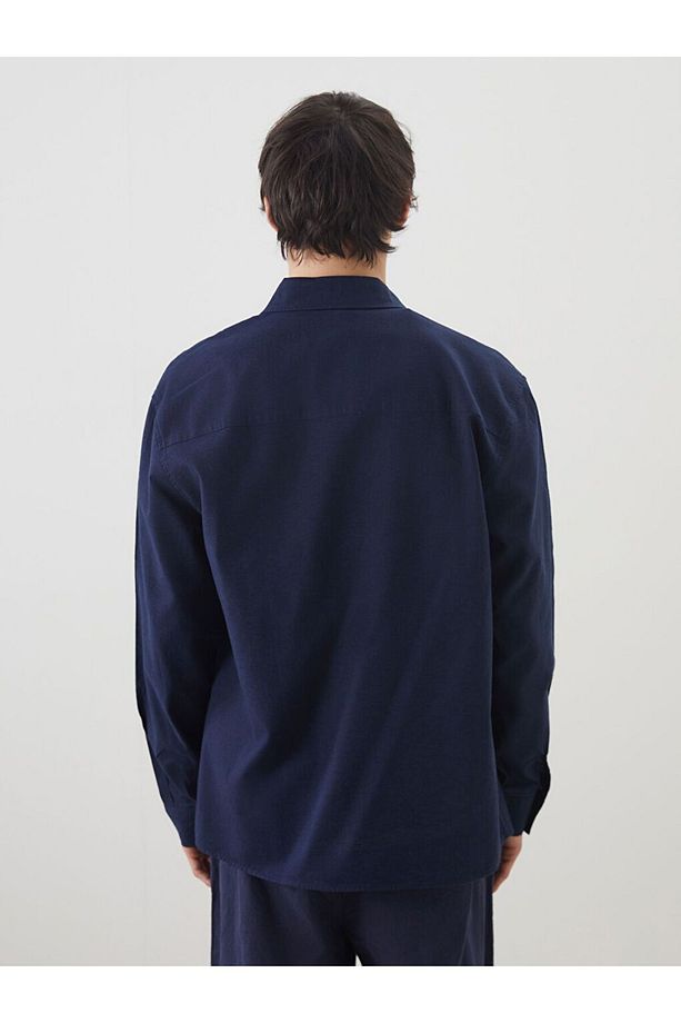XSIDE Regular Fit Uzun Kollu Keten Karışımlı Erkek Gömlek - 7