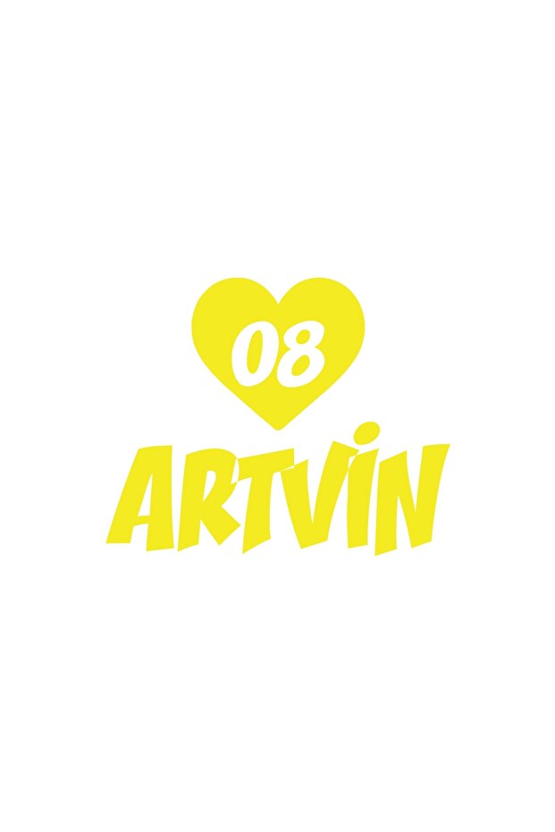 Heart 08 Artvin Car Sticker 17X17 cm Yellow