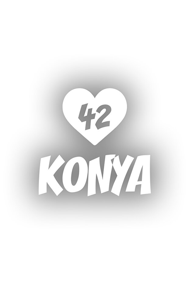 Heart 42 Konya Car Sticker 17X17 cm White
